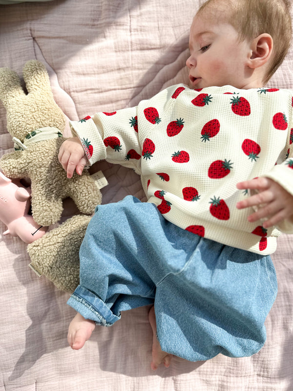 Spring waffle sweatshirt - Strawberry