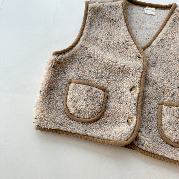 Speckled teddy vest - Beige