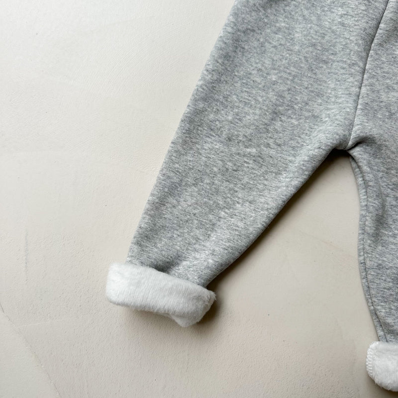 Melange fleece leggings - Grey melange