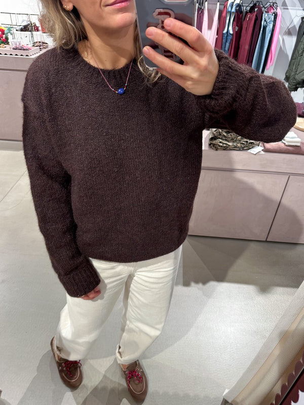 Wool mix jumper - Chocolate brown