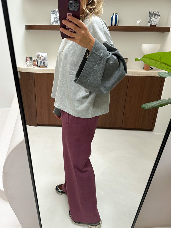 Jimmy cotton pants - Plum
