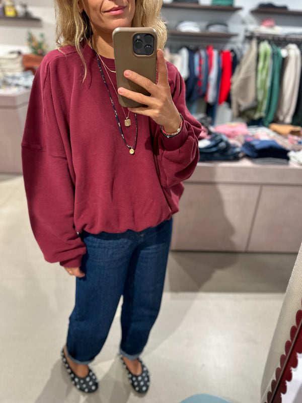 Soft oversized sweater - Burgundy