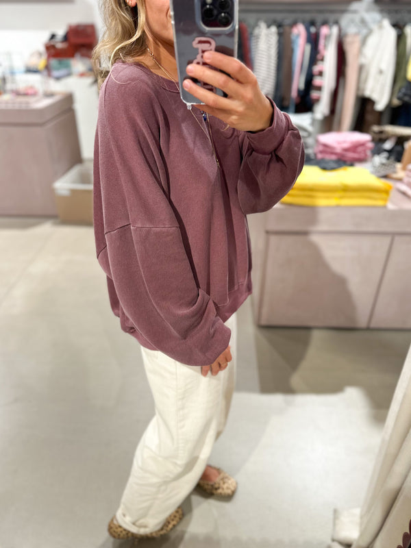 Joe sweatshirt - Washed burgundy