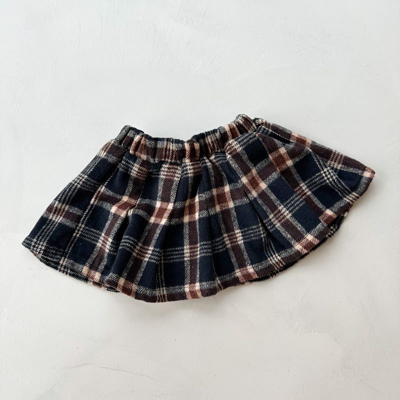 Flanel mini check skirt - Navy