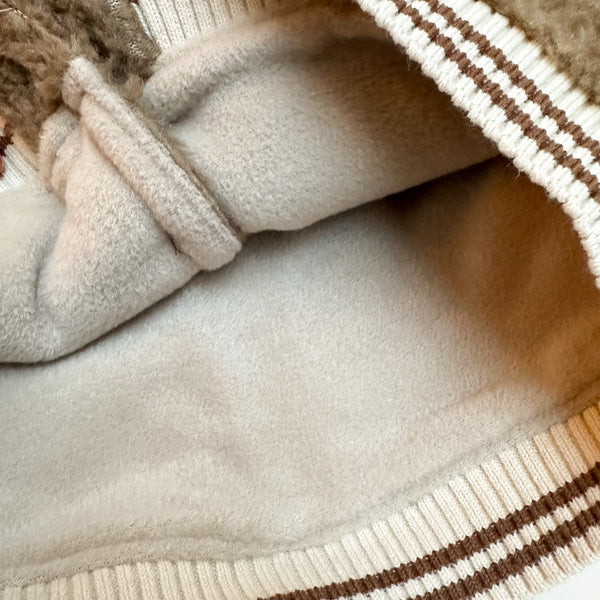 Teddy fleeced baseball jacket - Brown
