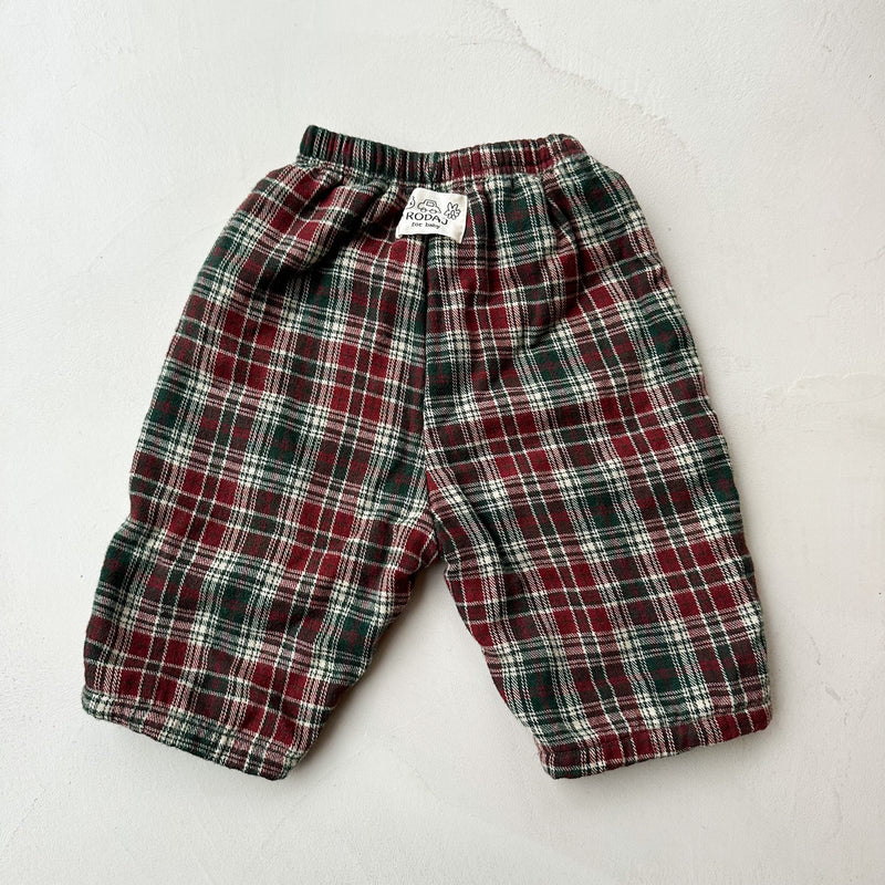 Bebe warm tartan pants - Dark green