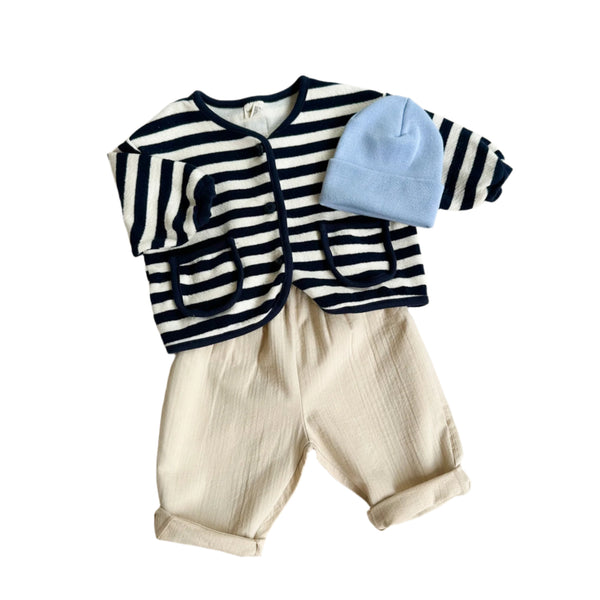 Bebe striped cardigan - Navy/cream