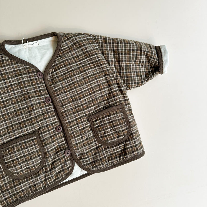 Flanel check lightly padded jacket - Multi