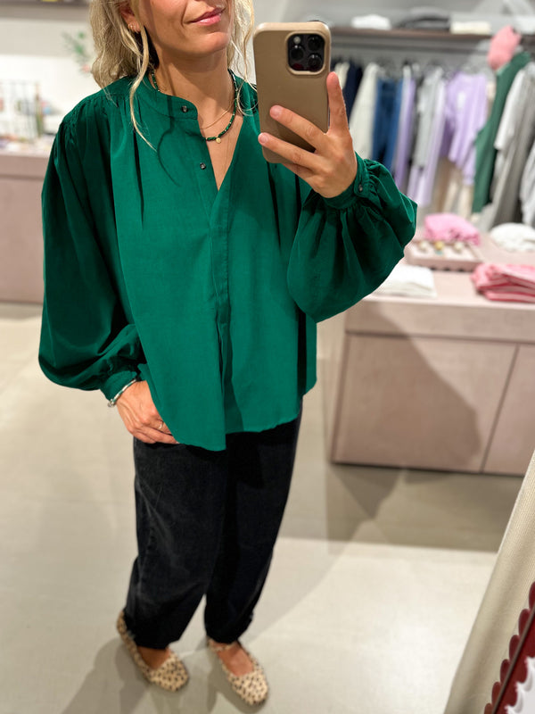 Gianni verlours blouse - Green