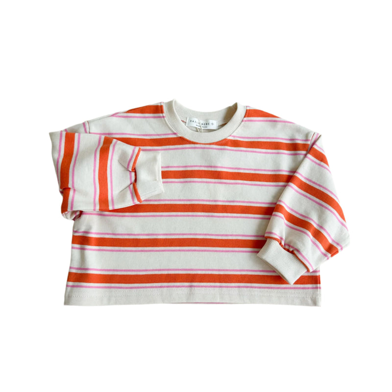 Striped cropped sweater - Orange