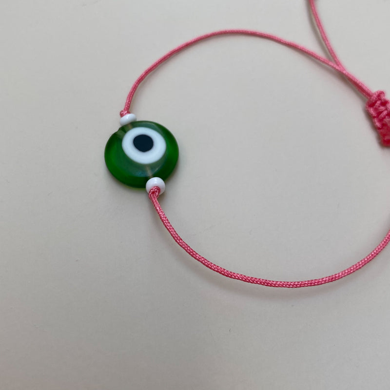 Lucky eye bracelet - Green/pink