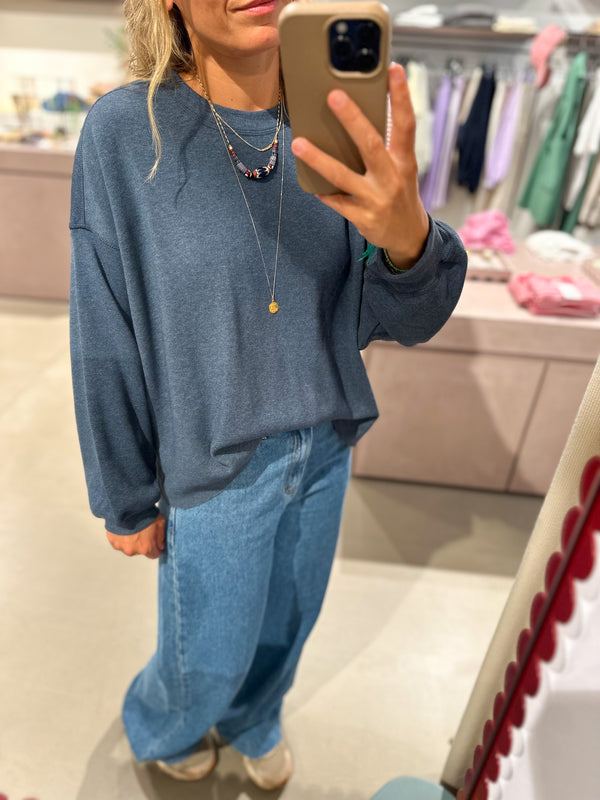 Victoire sweatshirt - Blue melange