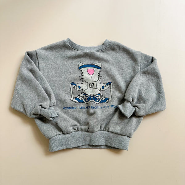 Jumping cat sweater - Melange grey