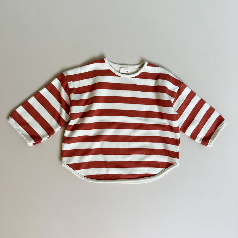 Shimba striped piping sweater - Brick