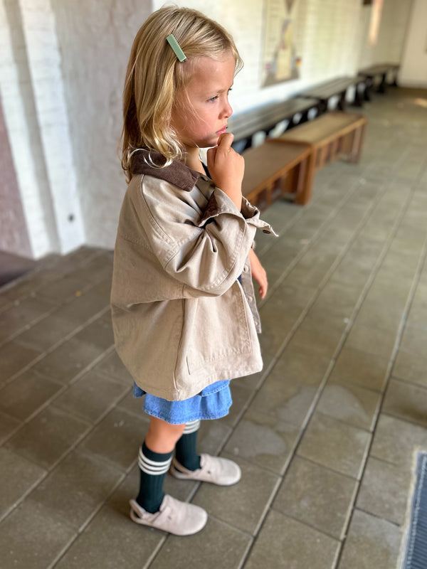 Corduroy collar worker jacket - Beige