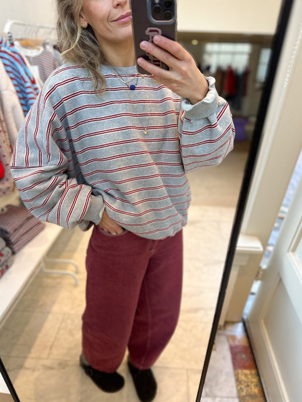 Rae striped sweater - Grey melange