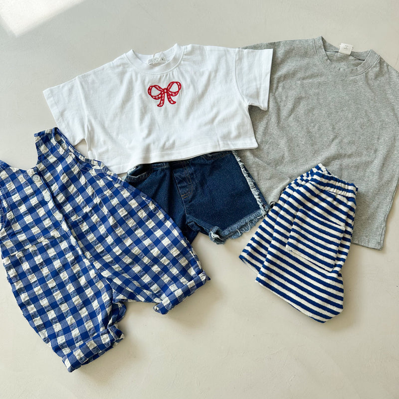 Summer check onesie - Blue