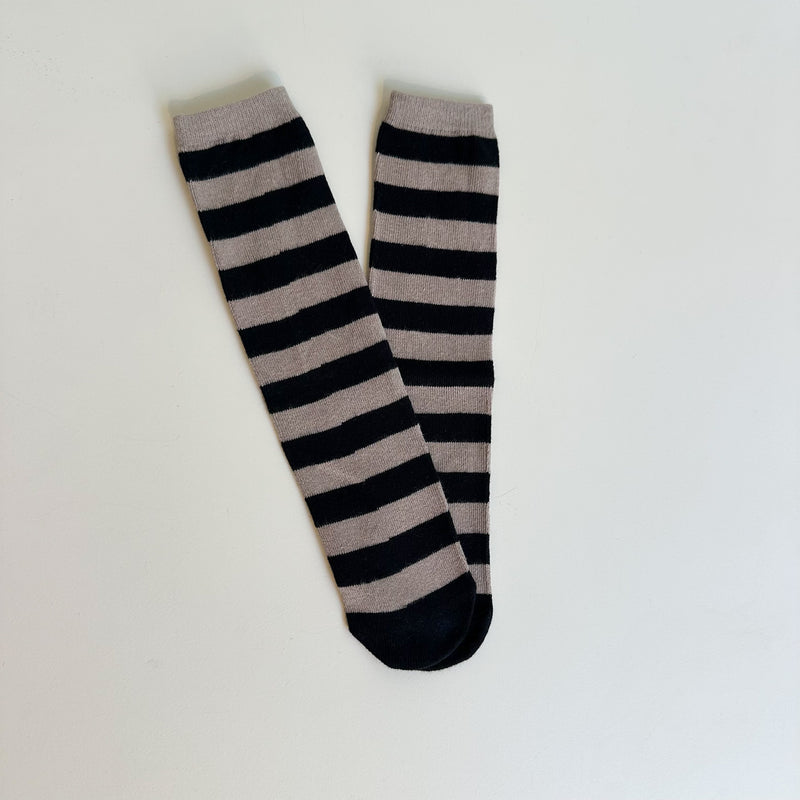 Striped socks - Camel/black