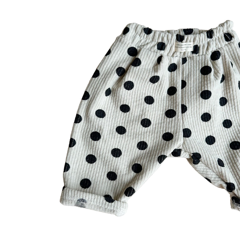 Bebe dot corduroy pants - Cream/black