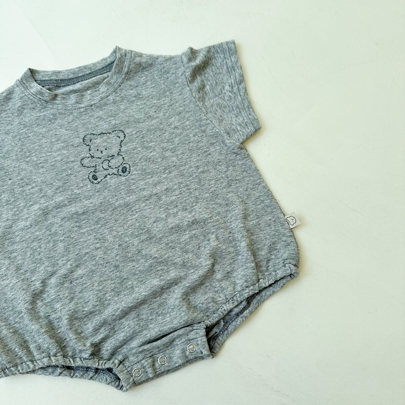 Bear tee onesie - Grey melange