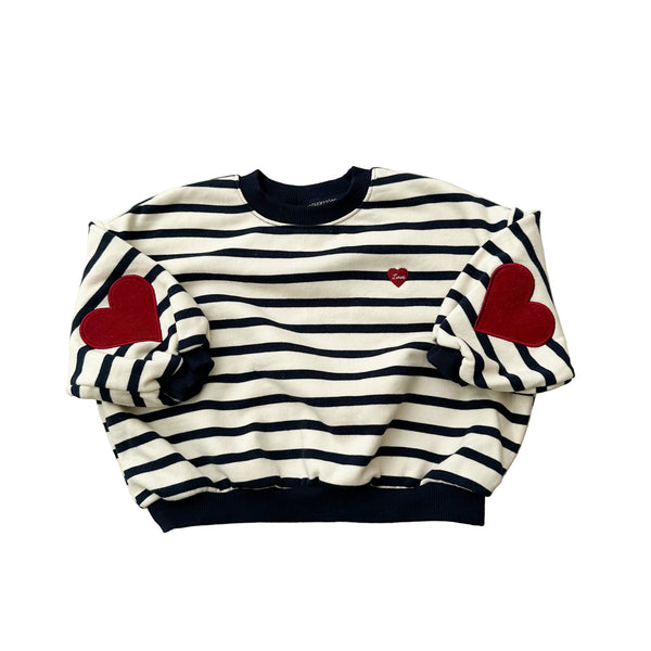 Heart striped sweater - Navy