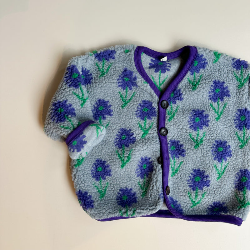 Flower teddy jacket - Grey