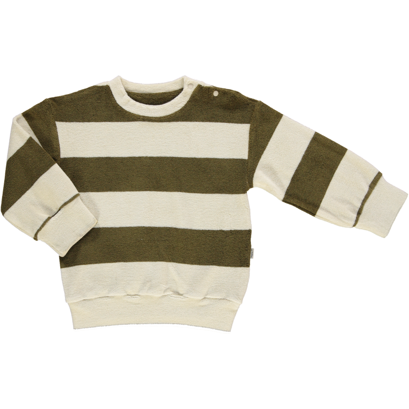 Cassandre striped terry sweater - Green