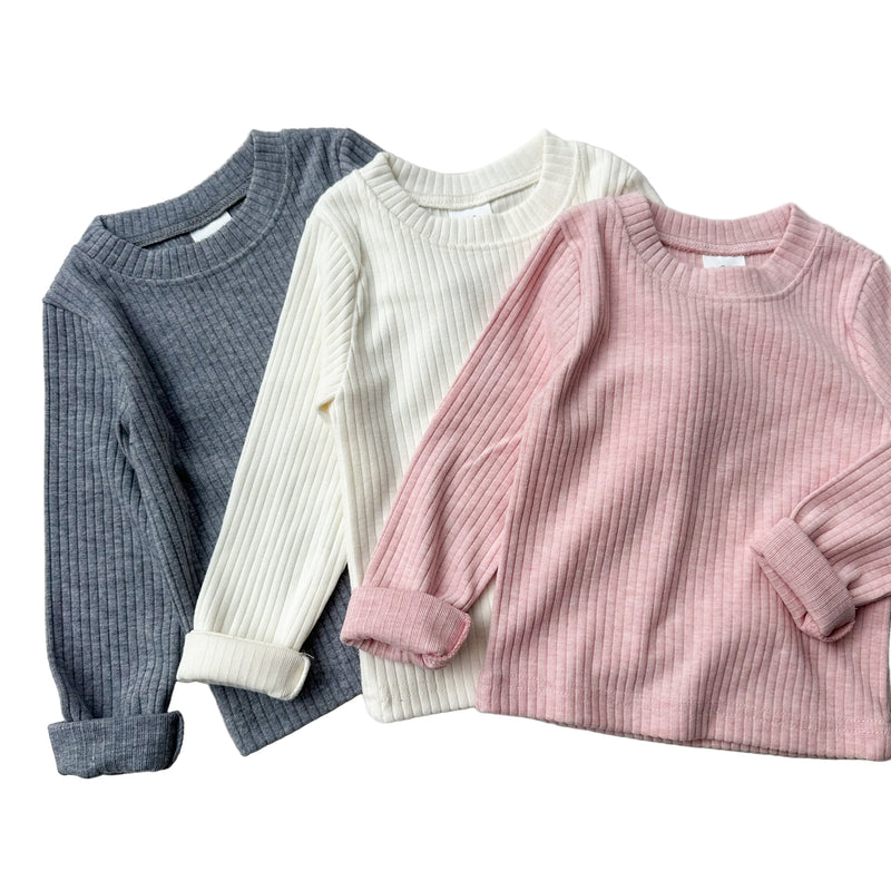 Soft rib tee - Grey melange