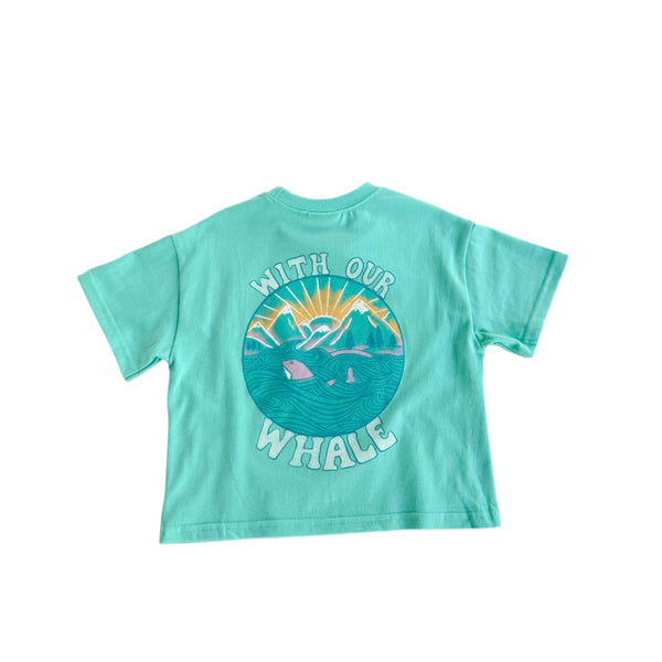 Whale tee - Aqua