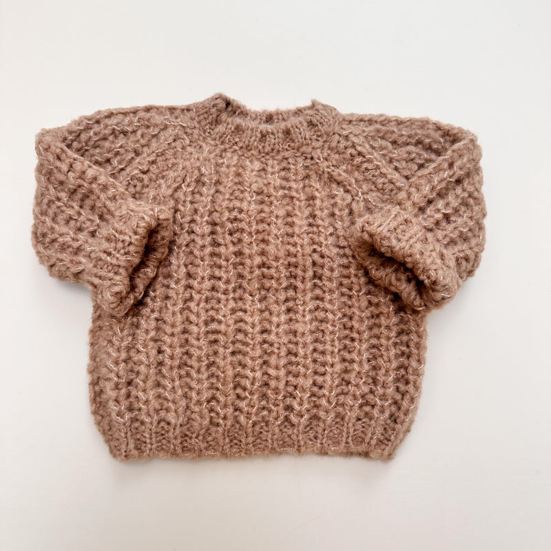 Fluffy knit jumper - Camel