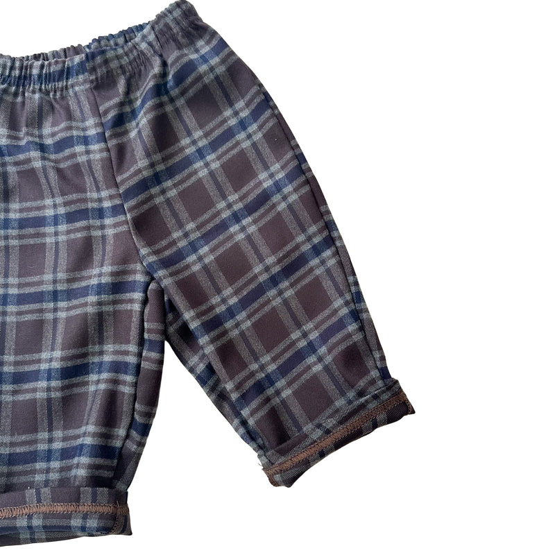 Lala check pants - Navy/brown