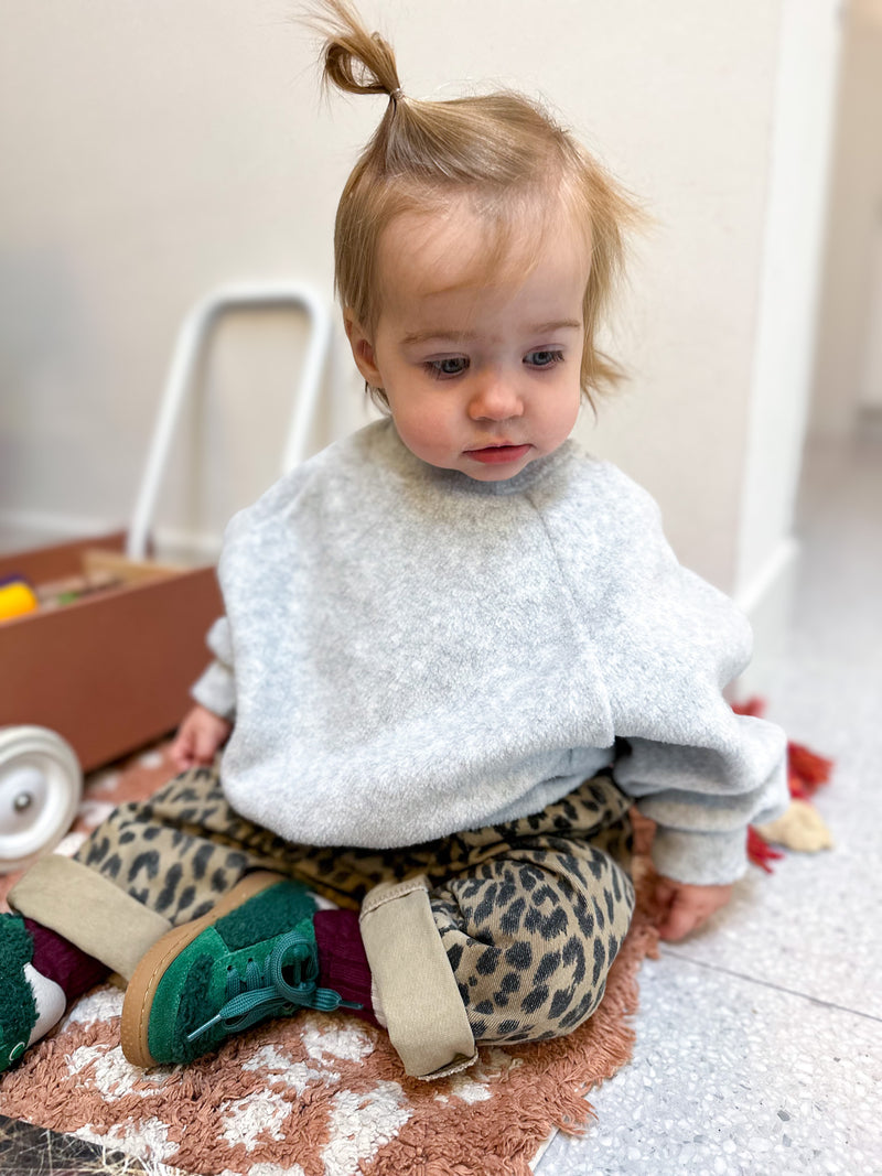 Sunny fleece raglan sweatshirt - White melange