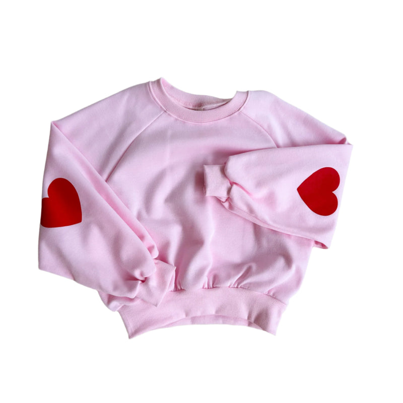 Raglan heart sweater - Candy pink