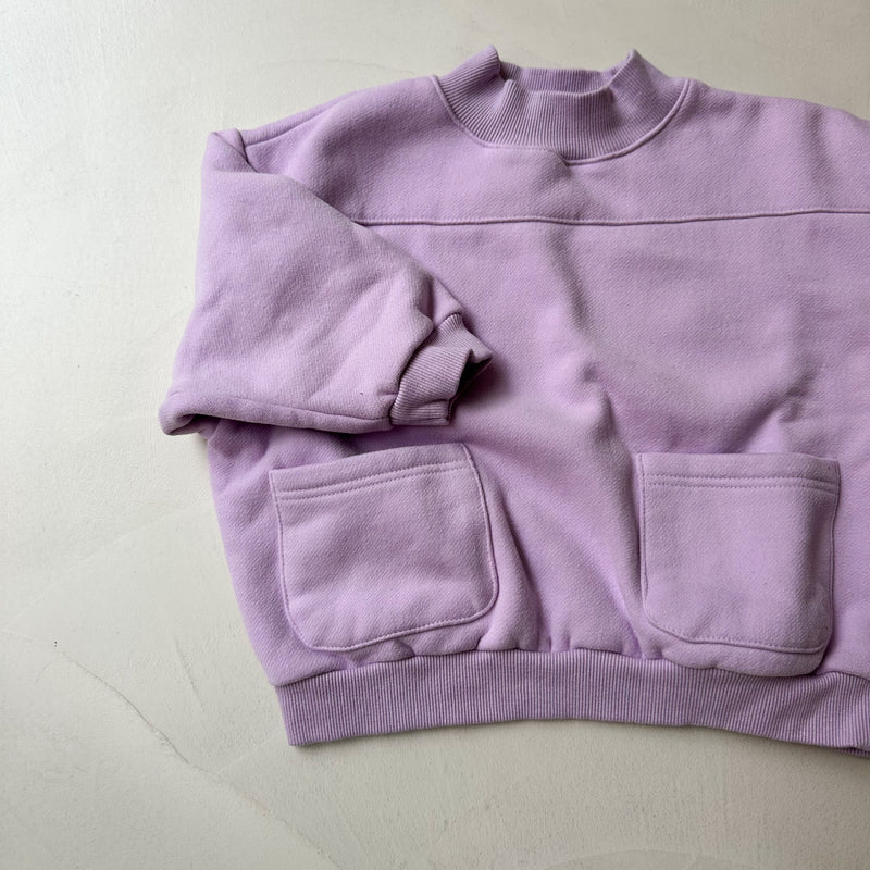 Billie fleeced pocket sweater - Lilac