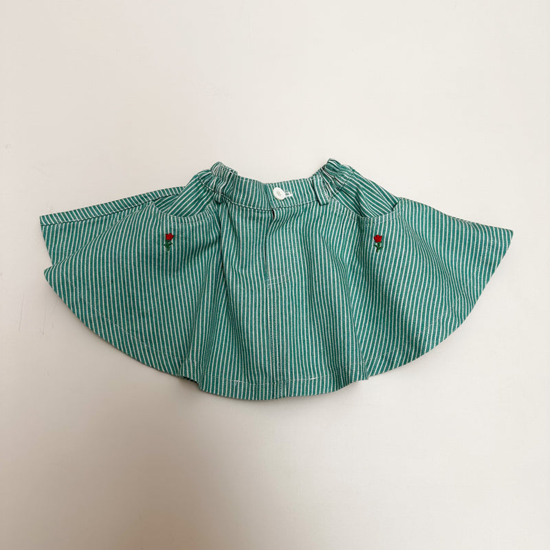 Striped denim skirt - Green