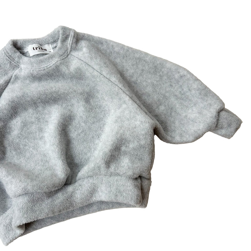 Sunny fleece raglan sweatshirt - White melange