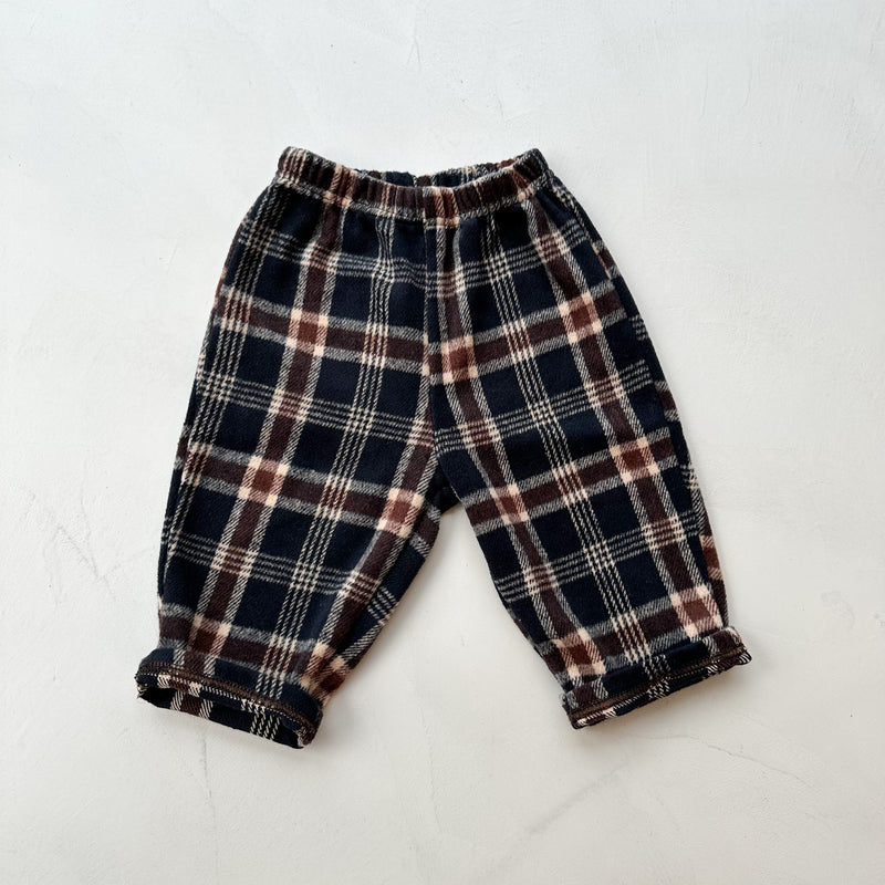 Flanel check pants - Navy