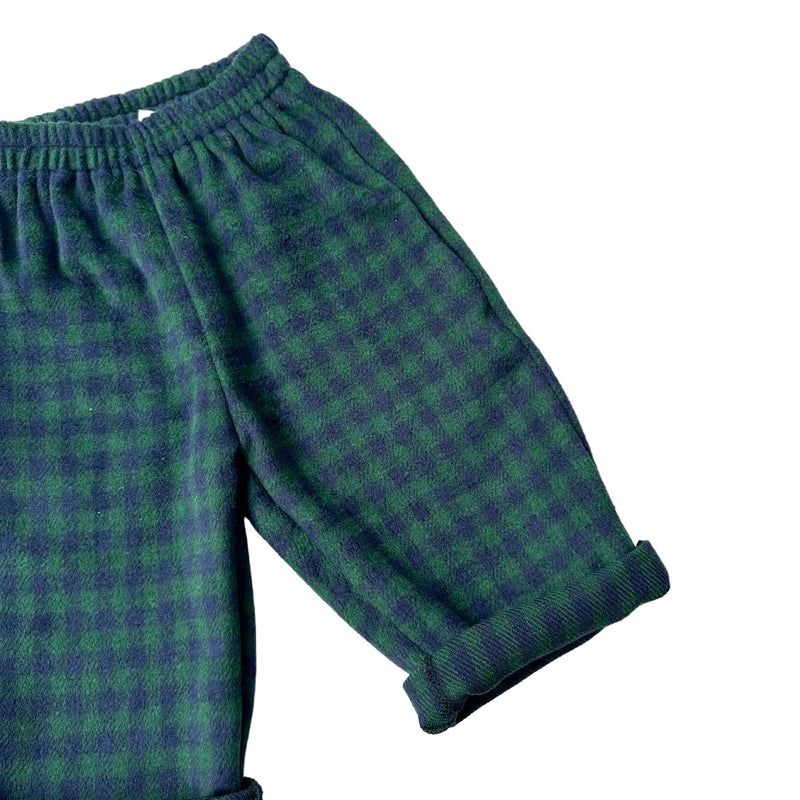 Fleece check pants - Green