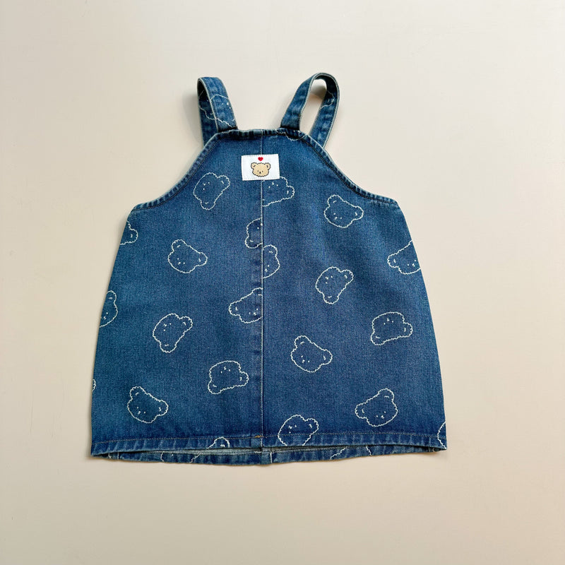 Bear denim dress - Blue