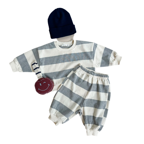 Bebe striped sweatshirt - Grey melange