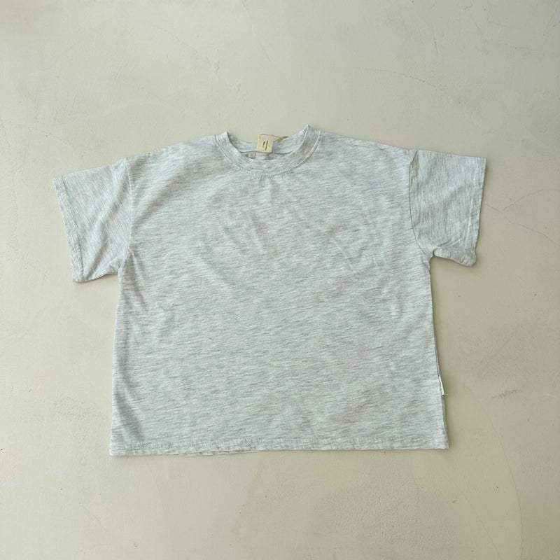 Heart boxy tee - White melange