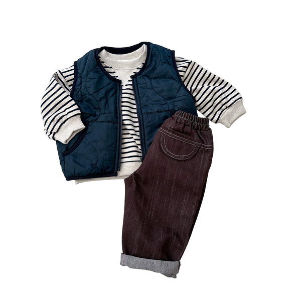 AM nylon quilted vest - Navy
