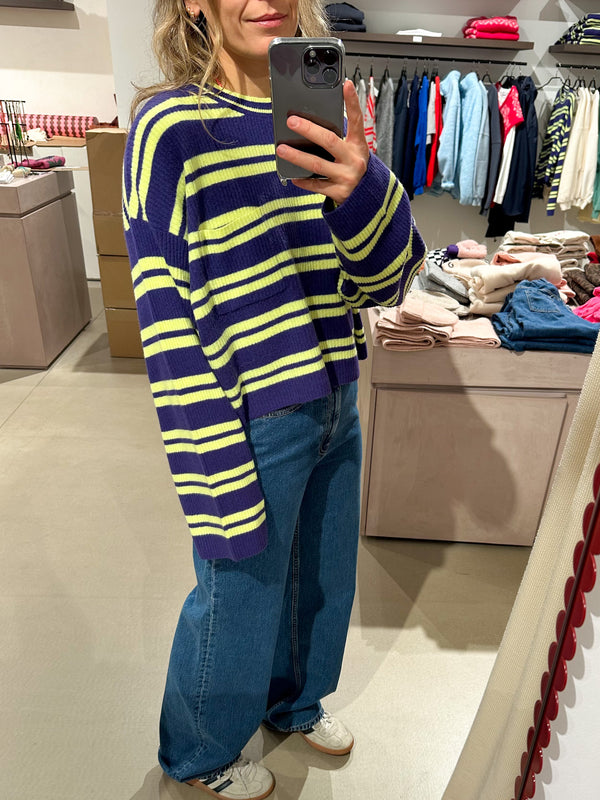 Raxow striped jumper - Violet/neon