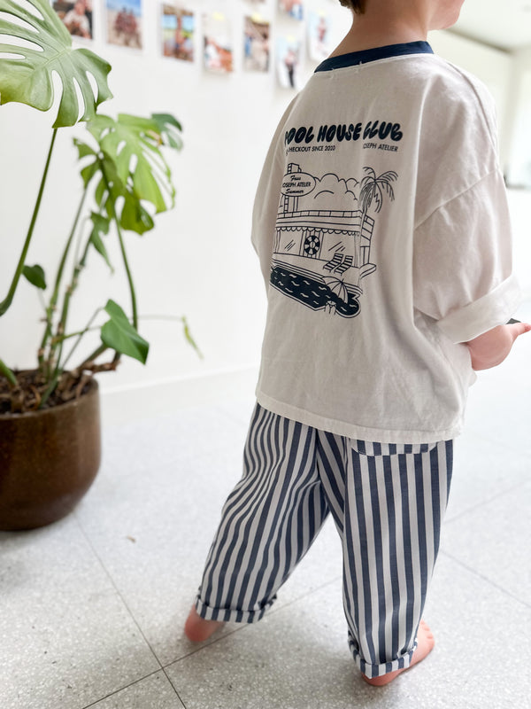 Striped baggy pants - Navy