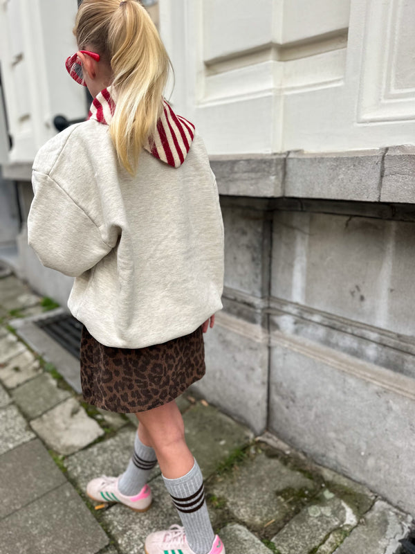 Lola leopard corduroy skirt - Brown