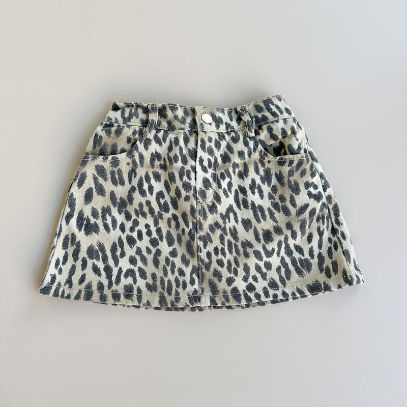 Mini leo denim skirt - Beige