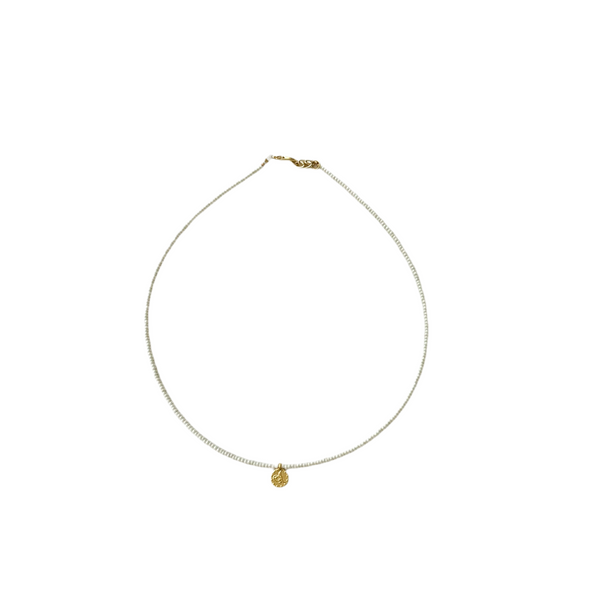 Simple beads necklace - Cream