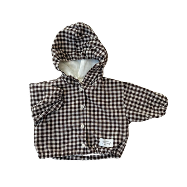 Bebe hooded check jacket - Brown