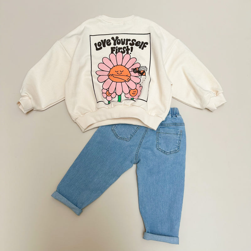 Flower hug sweater - Butter cream