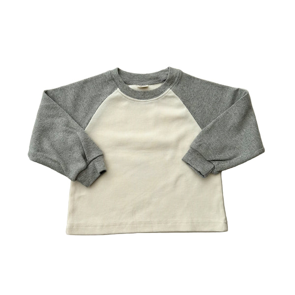 Bebe raglan rib tee - Grey melange